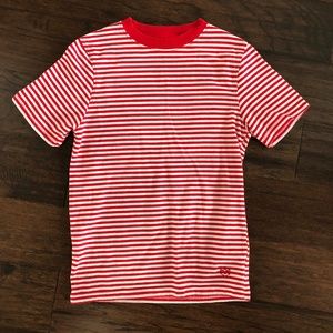 Zine Red White Striped Tee Shirt